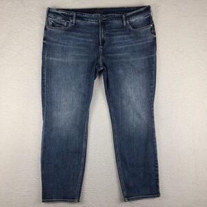 Silver Jeans Womens 20x29 Blue ELYSE Straight Dark Wash Denim